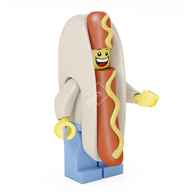 Giant Lego Sausage Man Figurine 3D model image 1