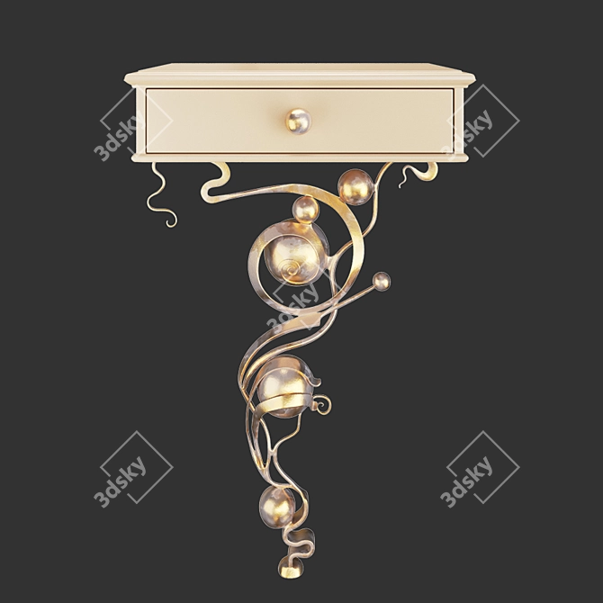 Heri OM Console: Elegant Steel and MDF Design 3D model image 2