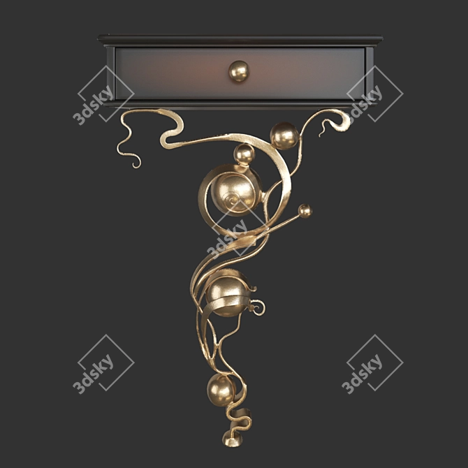 Heri OM Console: Elegant Steel and MDF Design 3D model image 3