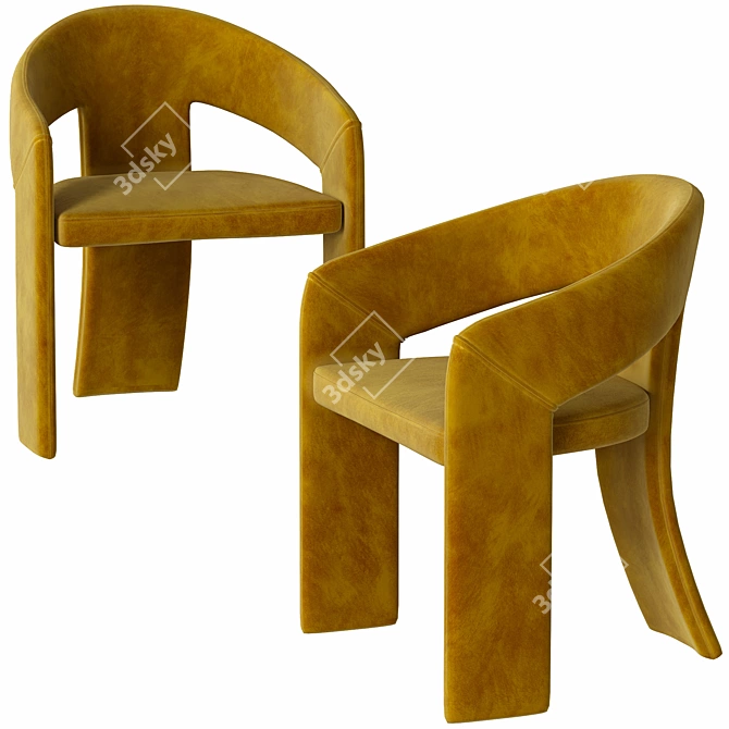 Elegant Medusa Dining Chair 3D model image 2