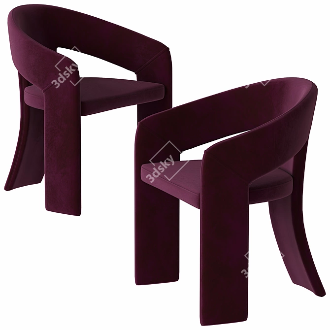 Elegant Medusa Dining Chair 3D model image 5