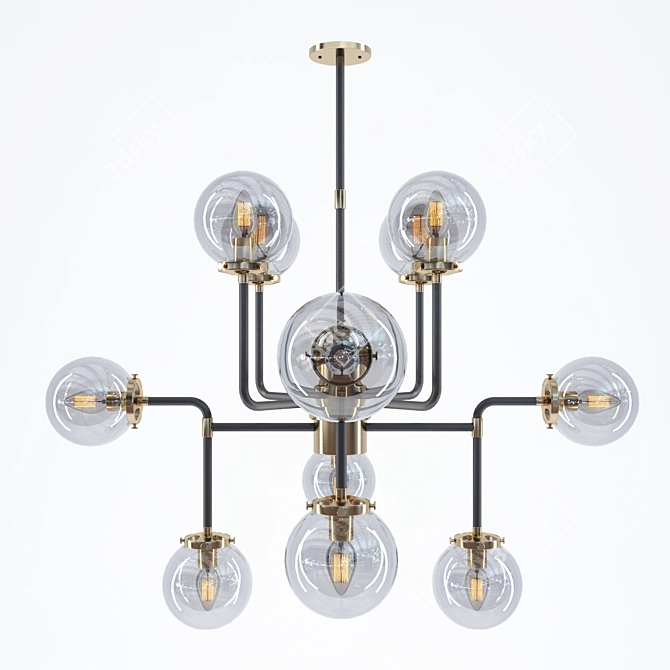 Industrial Loft Chandelier 3D model image 1