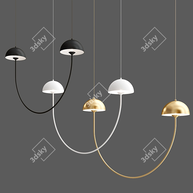 Elegant Champignon Pendant Light 3D model image 3