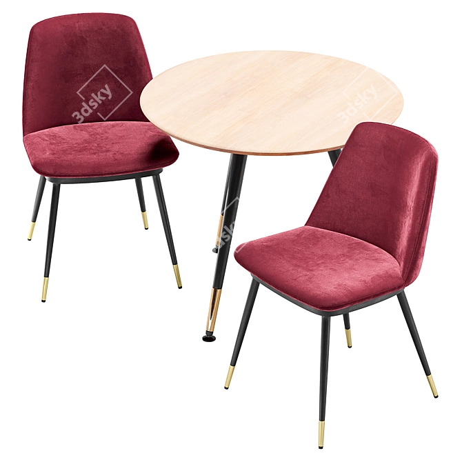 Modern Dining Set: Melissa Chair & Messi Table 3D model image 2