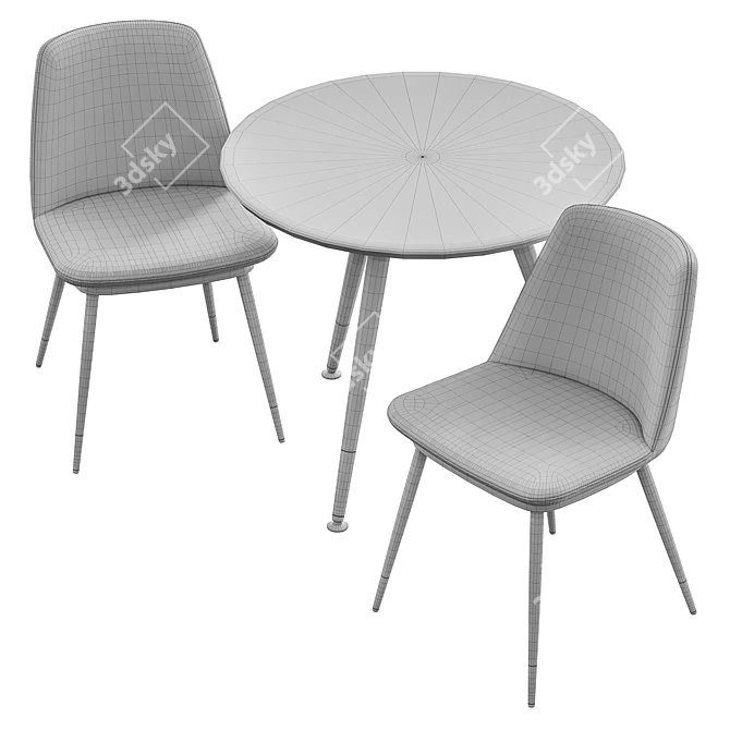 Modern Dining Set: Melissa Chair & Messi Table 3D model image 6