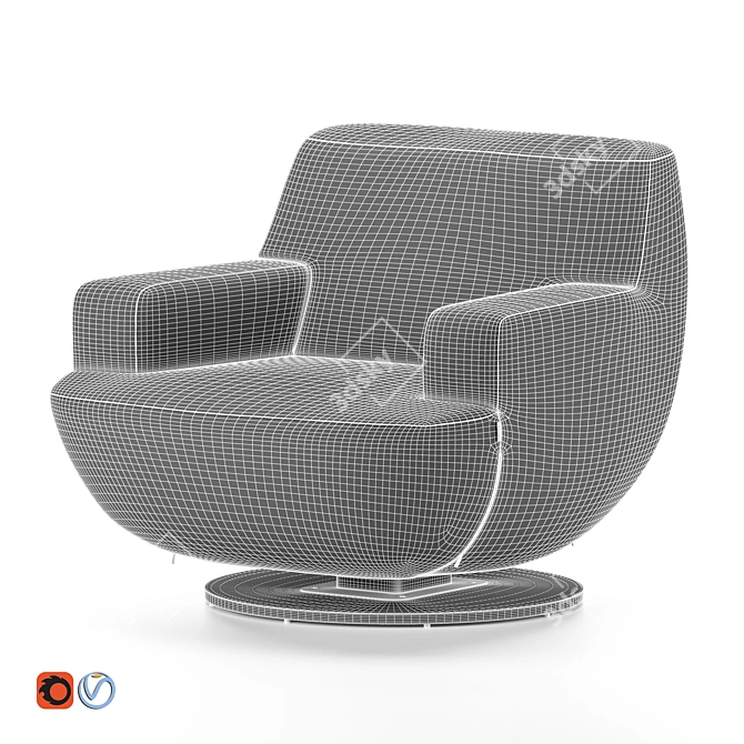 Muffa Armchair: Modern Elegance by BORG 3D model image 2