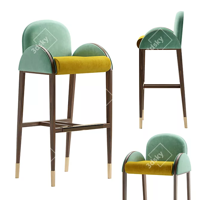 Elegant Bar Chair MILLER 3D model image 1