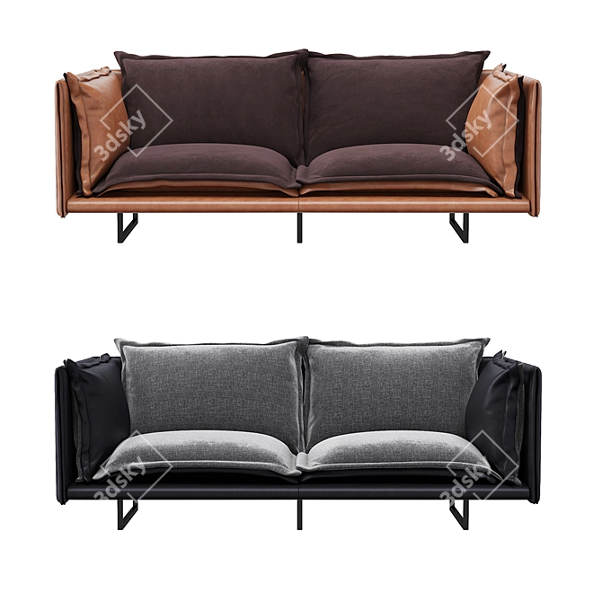 Modern Milan Sofa: Sleek Design & Versatile Colors 3D model image 2