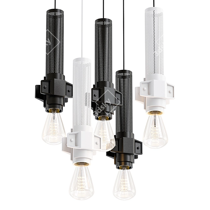 Industrial Style Pendant Light 3D model image 1