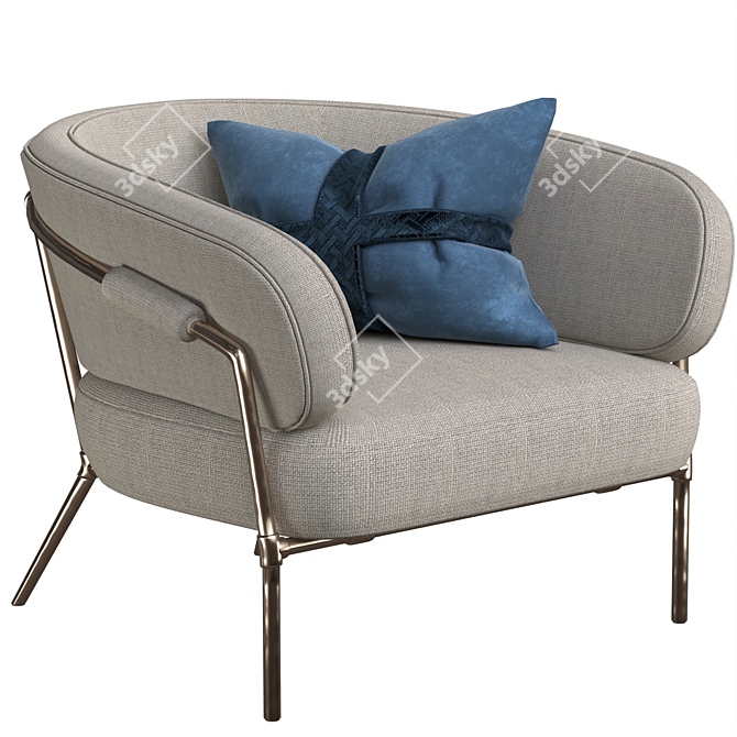 Modern Millimeter Armchair 3D model image 1