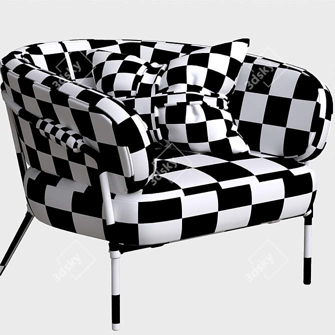 Modern Millimeter Armchair 3D model image 4