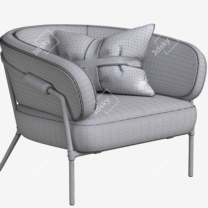 Modern Millimeter Armchair 3D model image 5