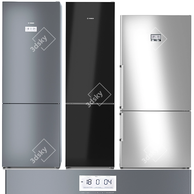 BOSCH Refrigerator Set: Serie 6 VitaFresh, KGN49SB3AR, Serie 8 VitaFresh Plus 3D model image 2