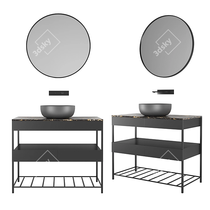 Limpo Bathroom Furniture Set - Stylish and functional 3D model image 1