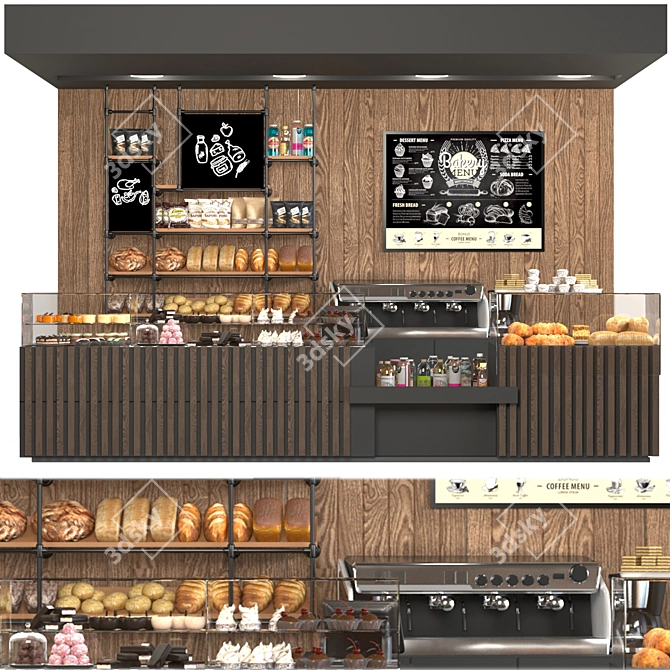 Café Haven: Coffee, Food, Pastries 3D model image 1