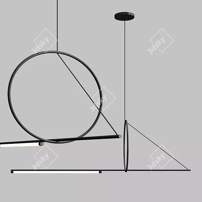 Sleek LED Rod Pendant: SIRIS 3D model image 3
