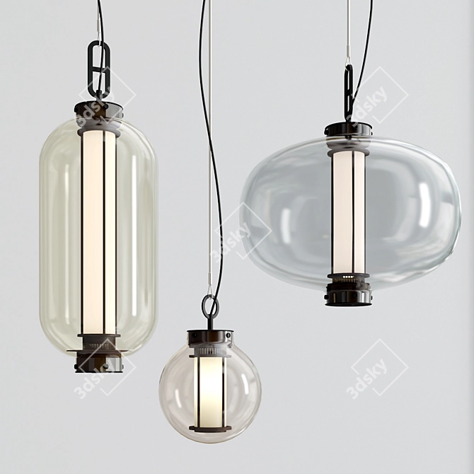 Elegant Minimalist Pendant Light 3D model image 1