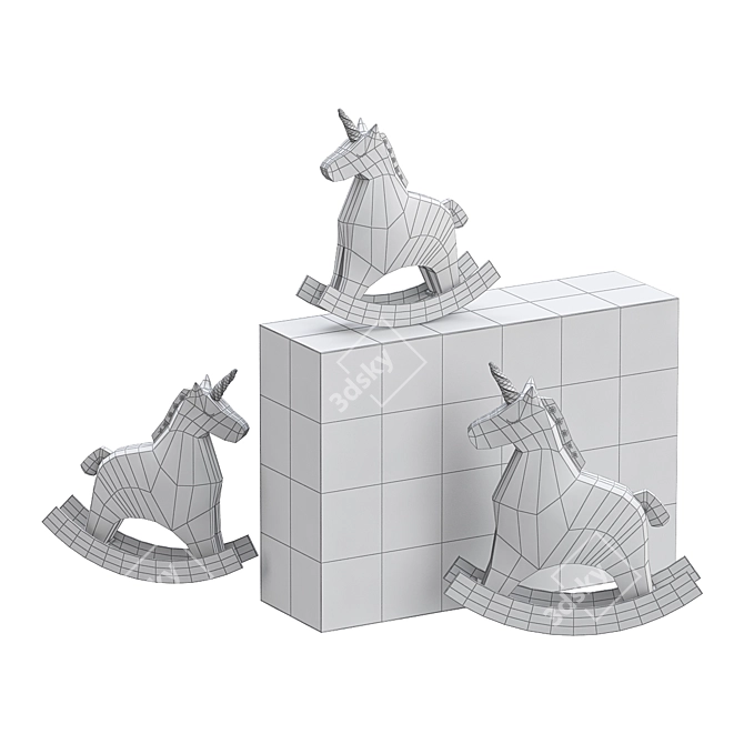 Elegant Rocking Horse Sculpture 3D model image 2