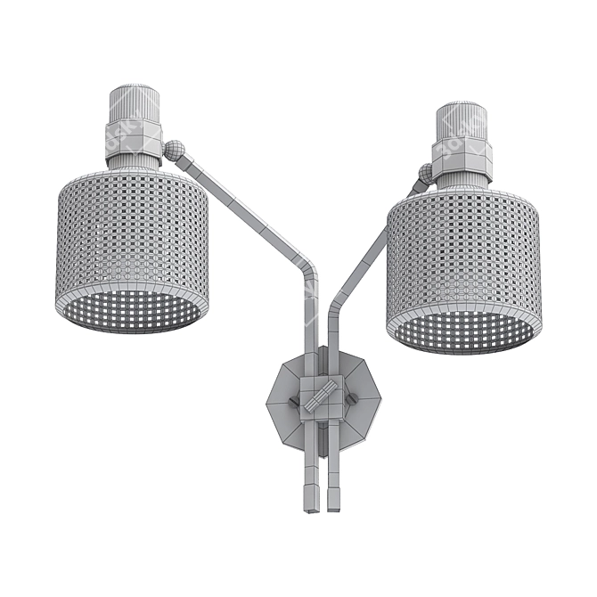 Sleek Black Wall Sconce - Riddle 3D model image 2