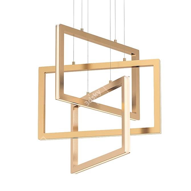 Gilded Glow: Cole 24" LED Pendant 3D model image 1