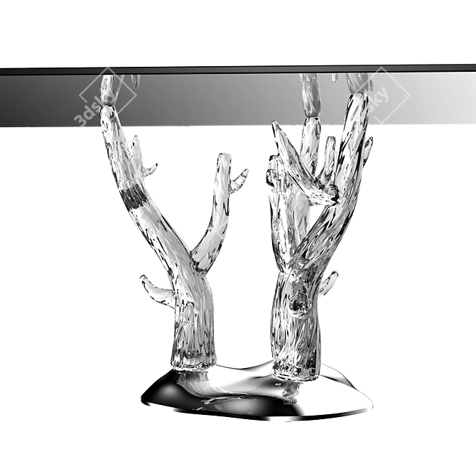 Reflex Angelo Corallo 72: Glamorous Glass Dining Table 3D model image 5
