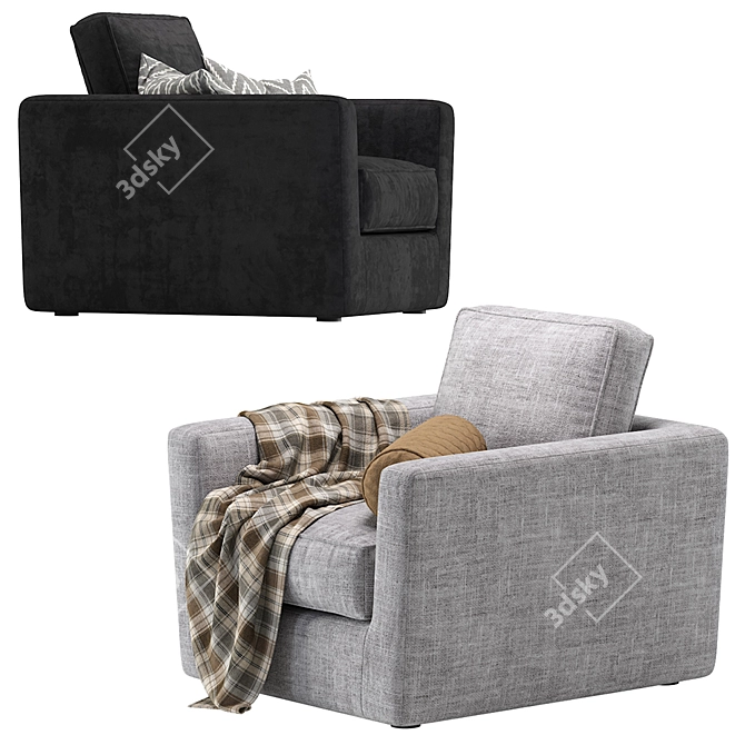 Sleek and Stylish Winston Armchairs 3D model image 3