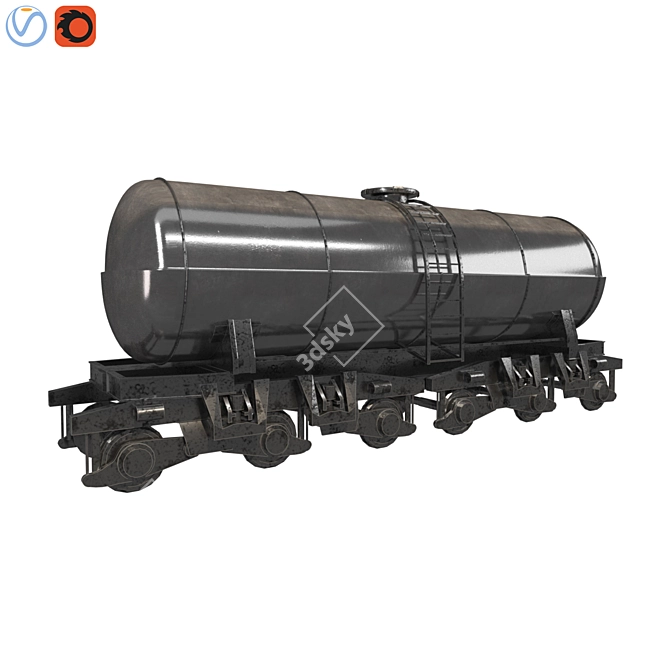 Armored War Train 3D model image 3