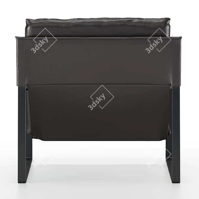 Sleek Leather Armchair: David 3D model image 6