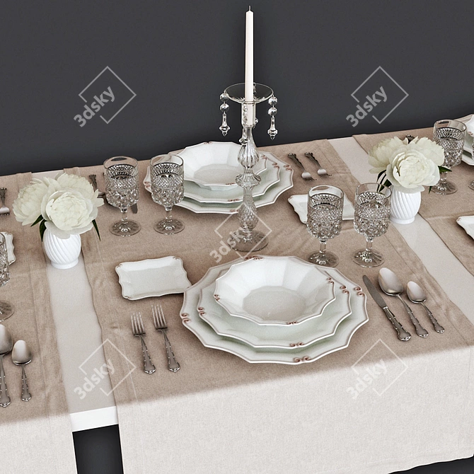 Elegant Table Setting Set 3D model image 3