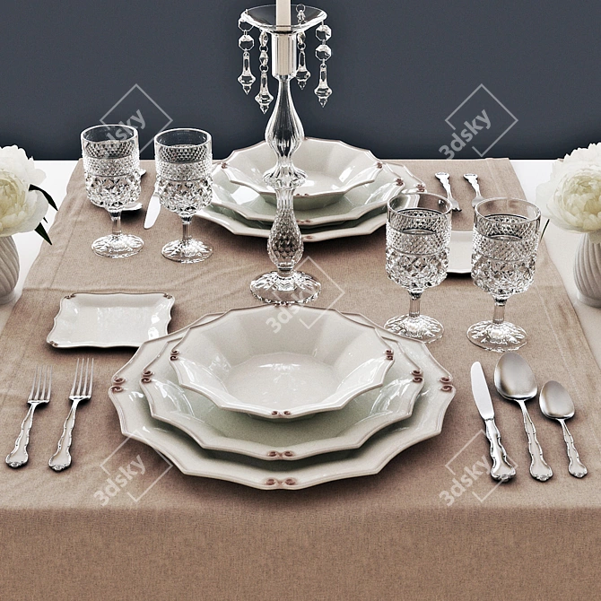 Elegant Table Setting Set 3D model image 4