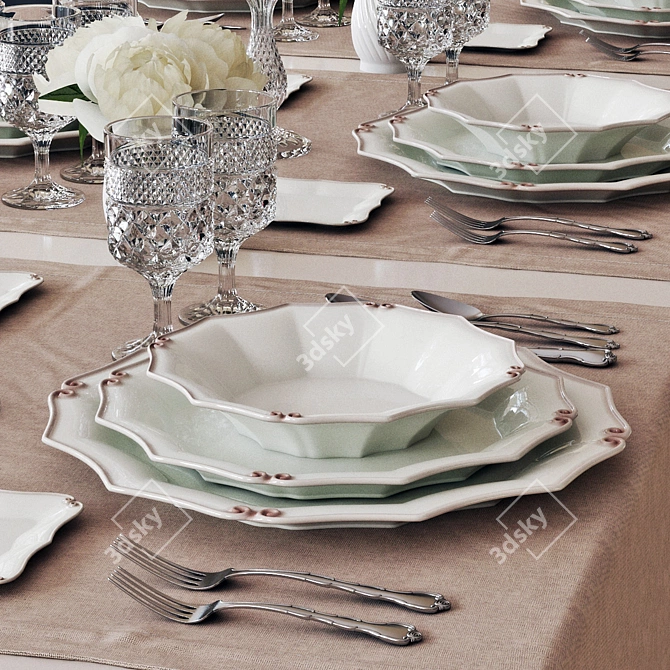 Elegant Table Setting Set 3D model image 6