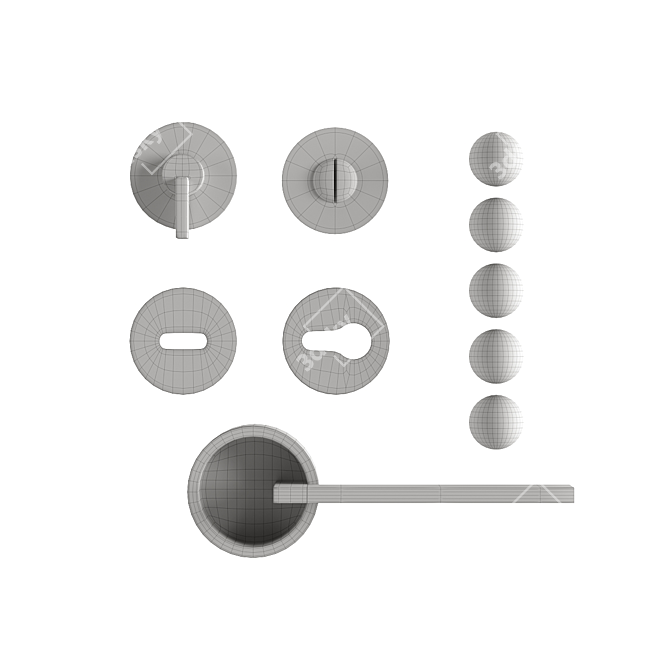 Elegant Marco Pisati Timeless Door Handles 3D model image 4