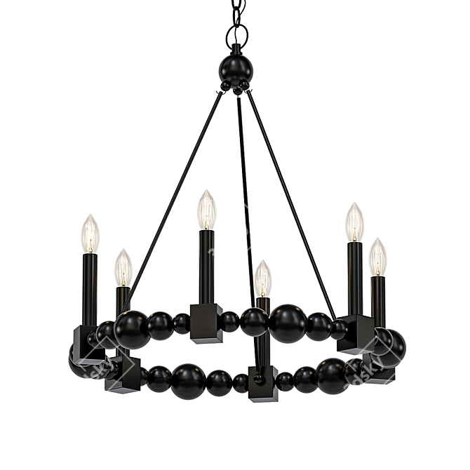 Elegant Black Randers Chandelier 3D model image 1