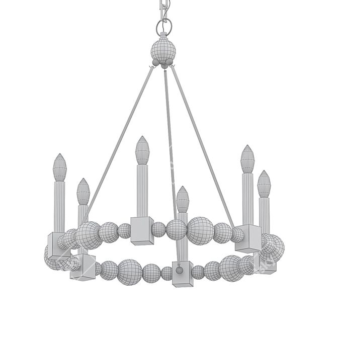Elegant Black Randers Chandelier 3D model image 2