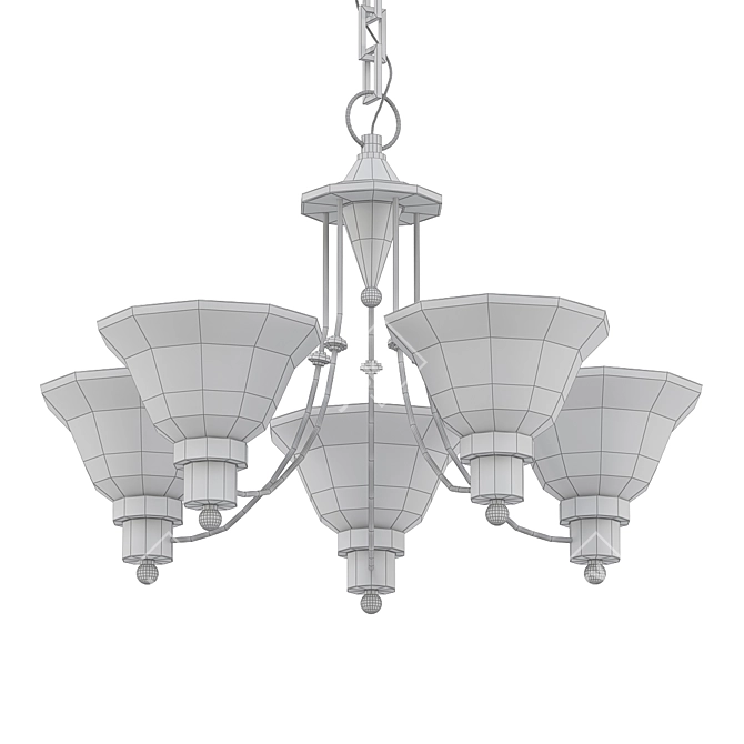 Elegant 5-Light Chandelier: Perkins 3D model image 2