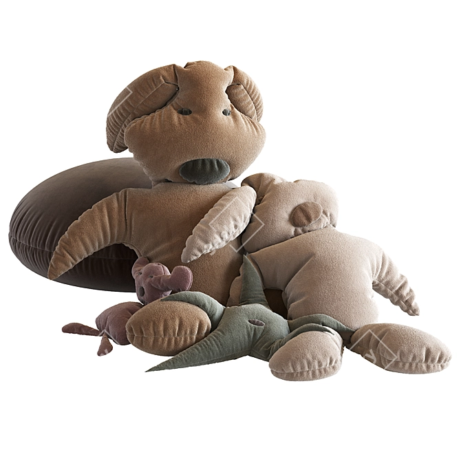 Giant Plush Bear: 100cm Tall 3D model image 1