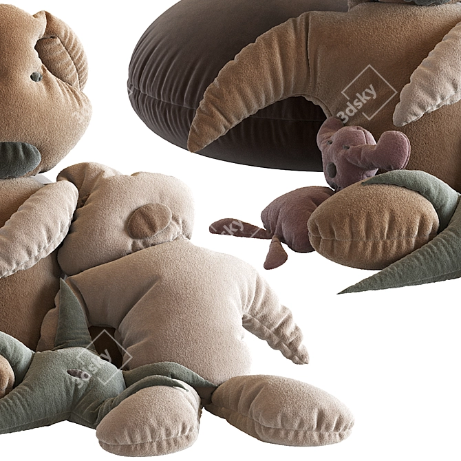 Giant Plush Bear: 100cm Tall 3D model image 3