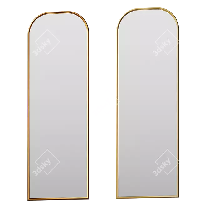 Title: Gilded Leaner Mirror 3D model image 1