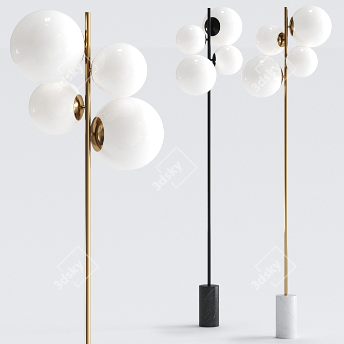 Modern Skull Floor Lamp 3D model image 1