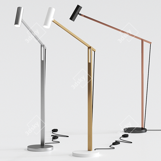 Sleek Crane LED Desk Lamp 3D model image 1