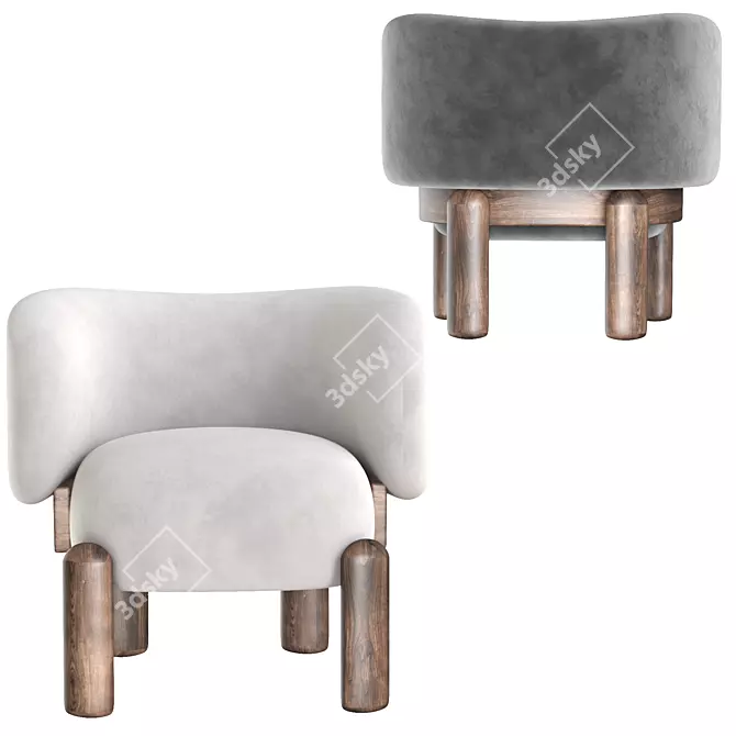 Sleek MOON Chair: Luxurious & Contemporary 3D model image 5
