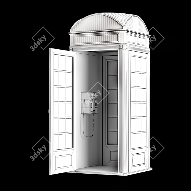 Classic London Phone Booth 3D model image 5