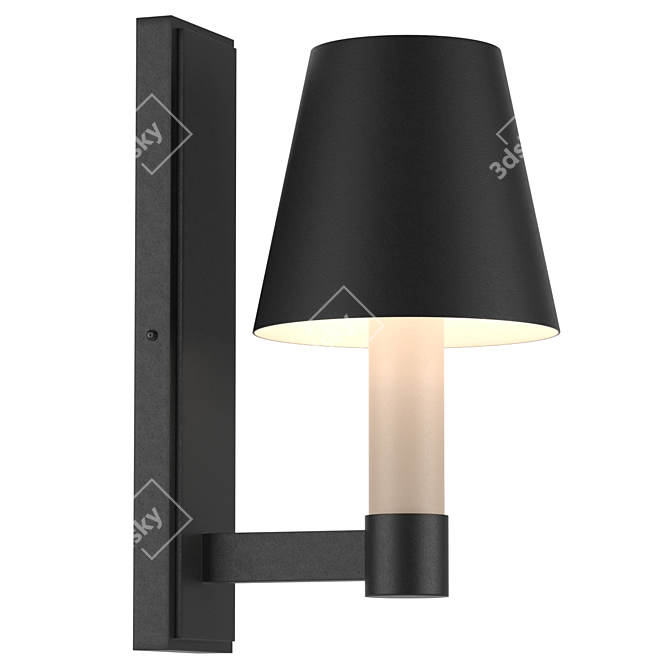 Elegant Tet-a-tet Black Wall Light 3D model image 1