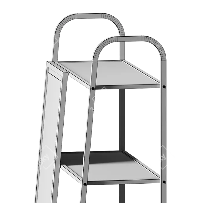 Black Metal Mirror Shelf 3D model image 4