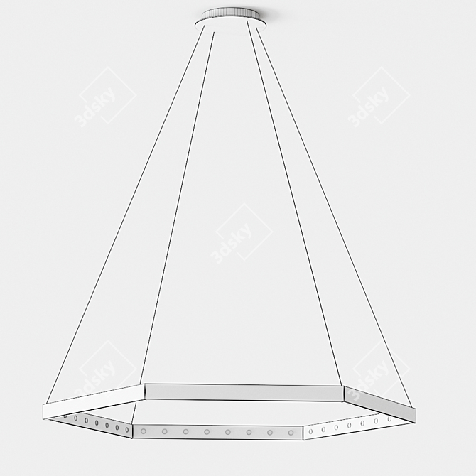 Hexa 1 Black Pendant: Sleek French Design 3D model image 3