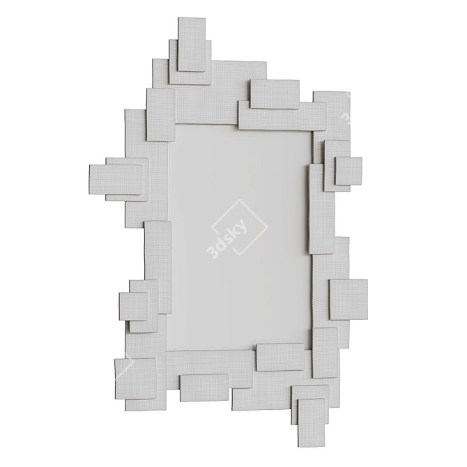 Modern Brass Puzzle Mirror 3D model image 2