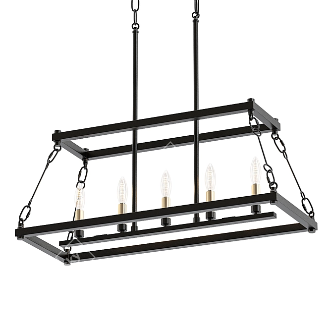 Open Frame Island Chandelier 3D model image 1