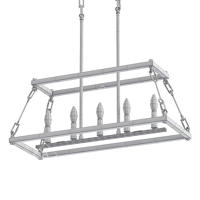 Open Frame Island Chandelier 3D model image 2