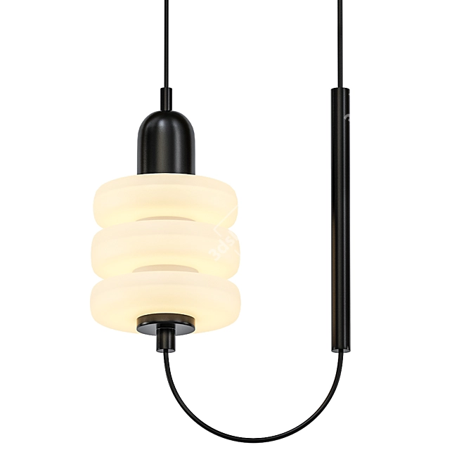 Elegant Triple Puck Pendant 3D model image 1