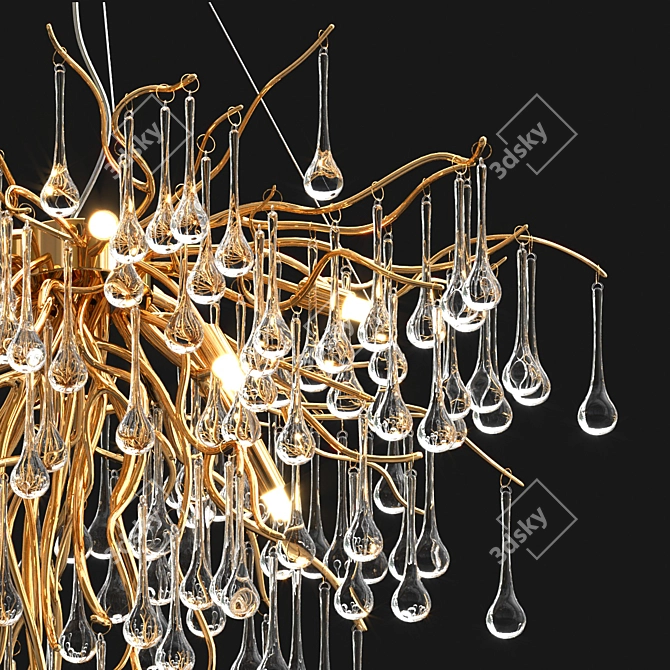 Elegant Branching Chandelier 3D model image 2